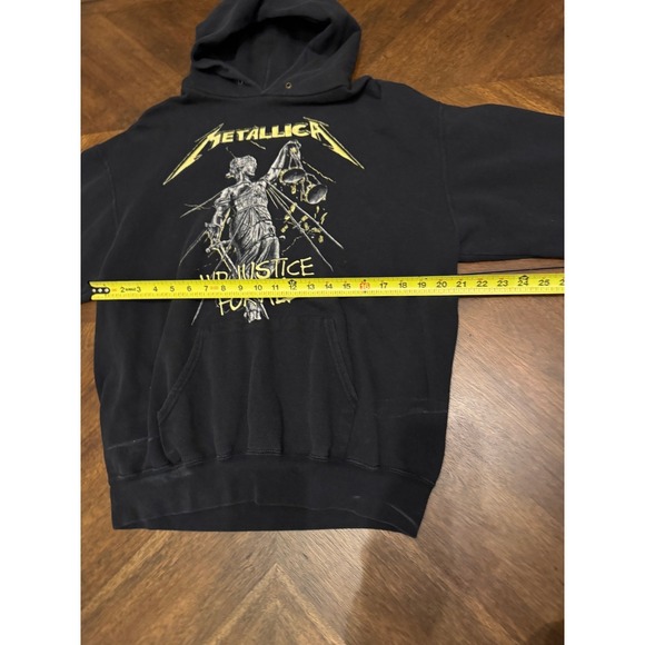 Metallica And Justice For All Black Graphic Hoodie Band Sweatshirt Mens XL - Picture 4 of 7